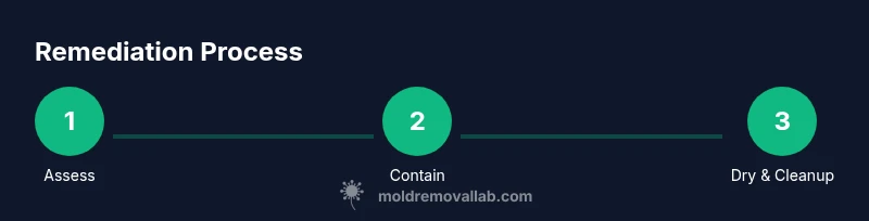 Process visual for basement mold remediation steps