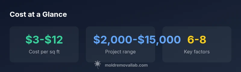 Infographic showing mold remediation cost per square foot ranges