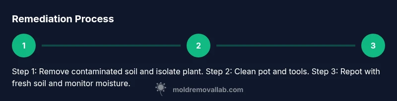 Process diagram for mold remediation in house plant soil