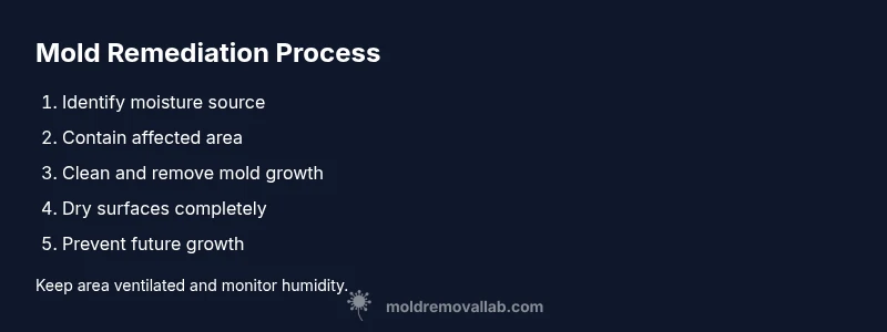 Infographic showing steps of mold remediation process