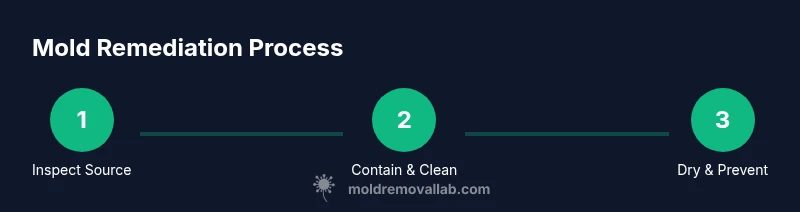 Infographic showing mold remediation steps