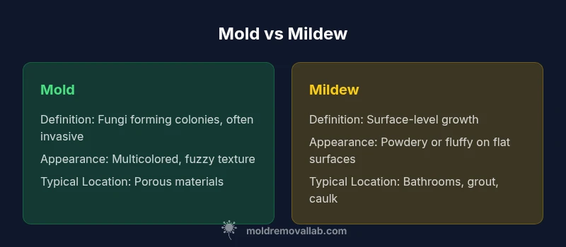 Tailwind infographic comparing mold vs mildew