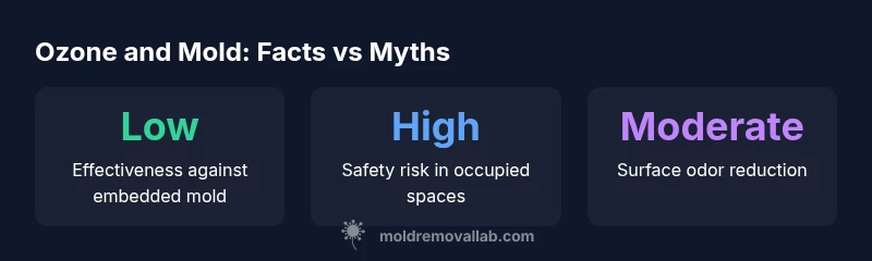 Infographic comparing ozone remediation vs moisture control and professional remediation