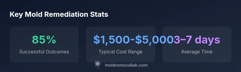 Infographic showing remediation outcomes, costs, and duration