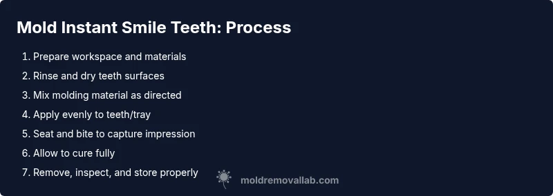 Infographic showing a step-by-step process to mold instant smile teeth